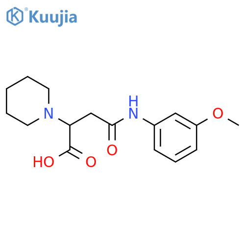 3-(3-methoxyphenyl)carbamoyl-2-(piperidin-1-yl)propanoic acid structure