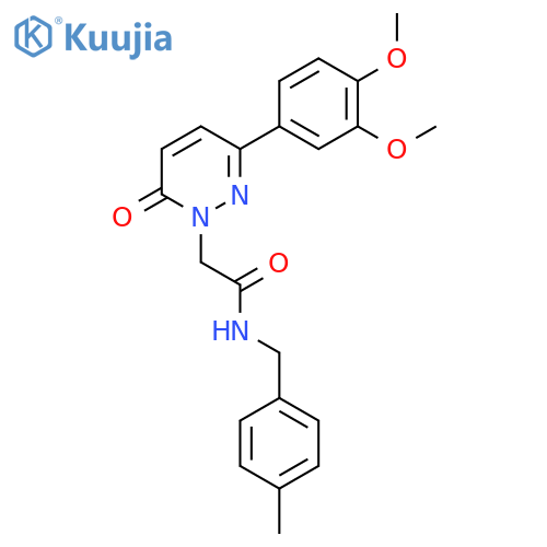 2-3-(3,4-dimethoxyphenyl)-6-oxo-1,6-dihydropyridazin-1-yl-N-(4-methylphenyl)methylacetamide structure