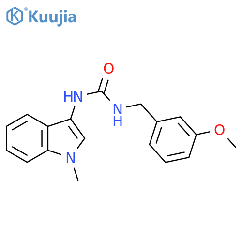 1-(3-methoxyphenyl)methyl-3-(1-methyl-1H-indol-3-yl)urea structure