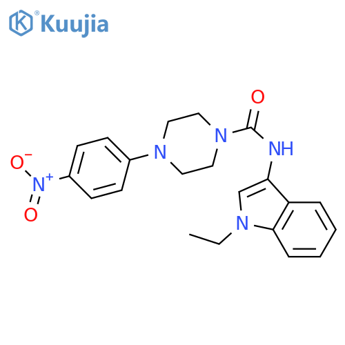 N-(1-ethyl-1H-indol-3-yl)-4-(4-nitrophenyl)piperazine-1-carboxamide structure