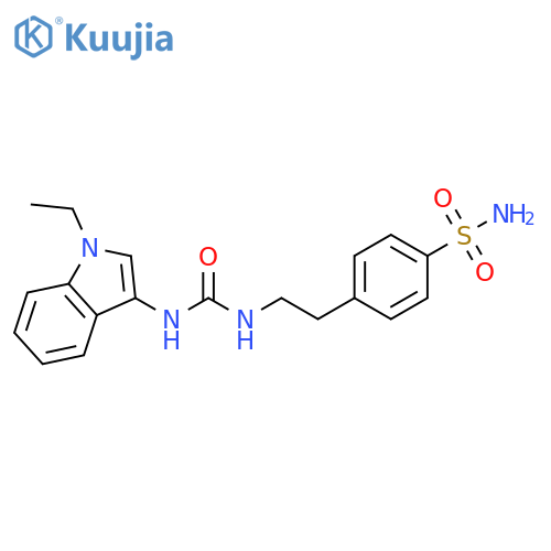 3-(1-ethyl-1H-indol-3-yl)-1-2-(4-sulfamoylphenyl)ethylurea structure
