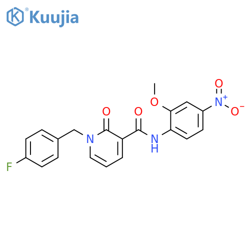 1-(4-fluorophenyl)methyl-N-(2-methoxy-4-nitrophenyl)-2-oxo-1,2-dihydropyridine-3-carboxamide structure