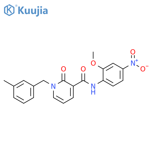 N-(2-methoxy-4-nitrophenyl)-1-(3-methylphenyl)methyl-2-oxo-1,2-dihydropyridine-3-carboxamide structure