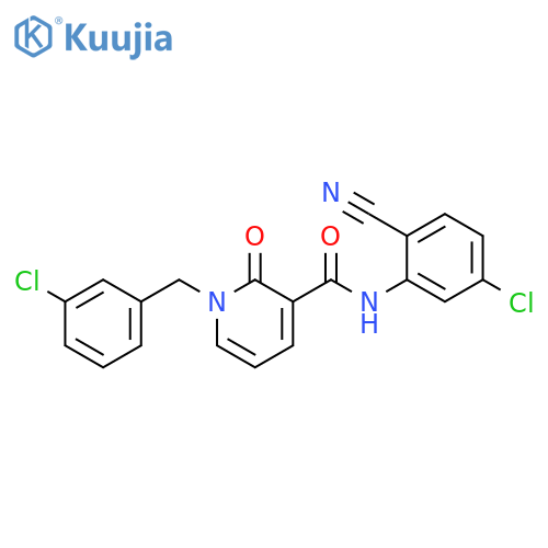 N-(5-chloro-2-cyanophenyl)-1-(3-chlorophenyl)methyl-2-oxo-1,2-dihydropyridine-3-carboxamide structure