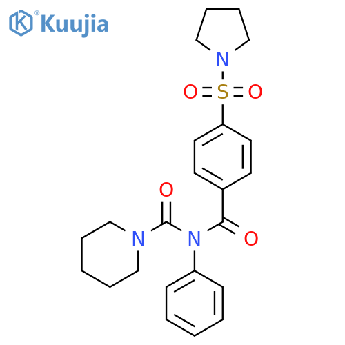 N-phenyl-N-(4-(pyrrolidin-1-ylsulfonyl)benzoyl)piperidine-1-carboxamide structure