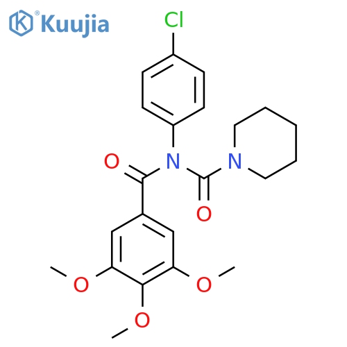 N-(4-chlorophenyl)-3,4,5-trimethoxy-N-(piperidine-1-carbonyl)benzamide structure