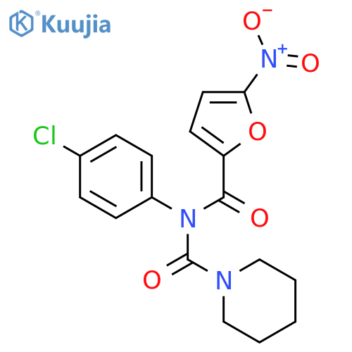 N-(4-chlorophenyl)-5-nitro-N-(piperidine-1-carbonyl)furan-2-carboxamide structure