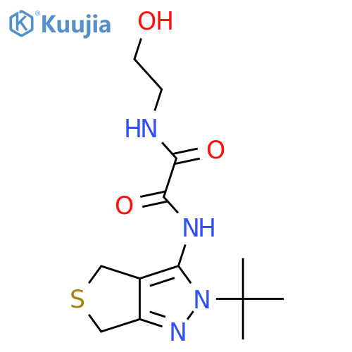 N'-{2-tert-butyl-2H,4H,6H-thieno3,4-cpyrazol-3-yl}-N-(2-hydroxyethyl)ethanediamide structure