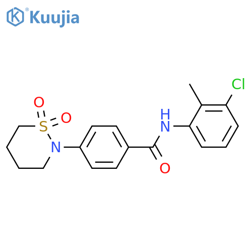 N-(3-chloro-2-methylphenyl)-4-(1,1-dioxo-1lambda6,2-thiazinan-2-yl)benzamide structure