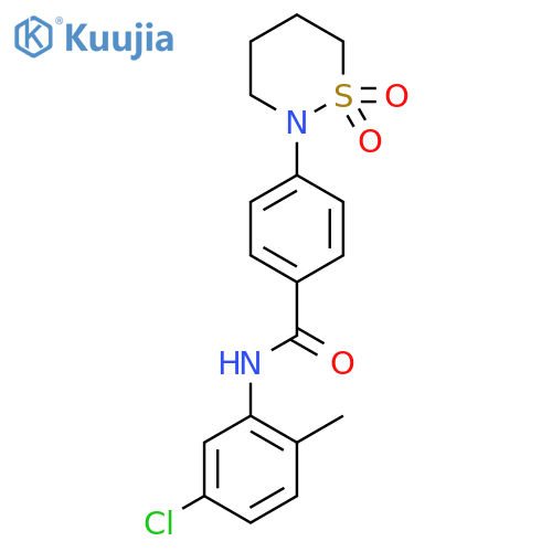 N-(5-chloro-2-methylphenyl)-4-(1,1-dioxo-1lambda6,2-thiazinan-2-yl)benzamide structure