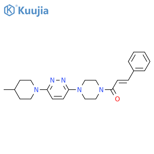 (2E)-1-{4-6-(4-methylpiperidin-1-yl)pyridazin-3-ylpiperazin-1-yl}-3-phenylprop-2-en-1-one structure
