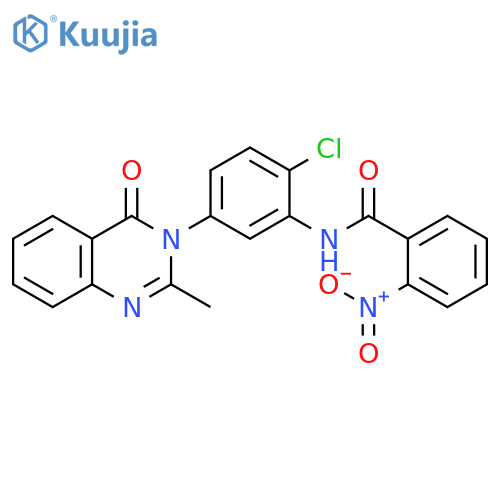 N-2-chloro-5-(2-methyl-4-oxo-3,4-dihydroquinazolin-3-yl)phenyl-2-nitrobenzamide structure