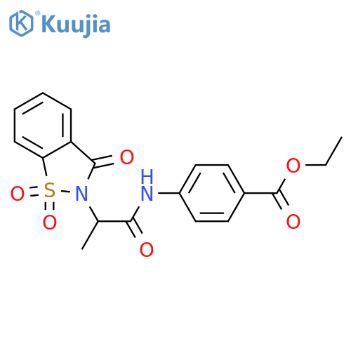 ethyl 4-2-(1,1,3-trioxo-2,3-dihydro-1lambda6,2-benzothiazol-2-yl)propanamidobenzoate structure