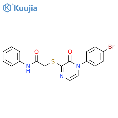 2-{4-(4-bromo-3-methylphenyl)-3-oxo-3,4-dihydropyrazin-2-ylsulfanyl}-N-phenylacetamide structure