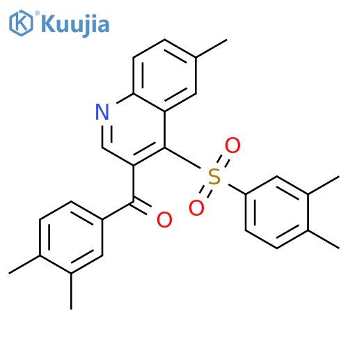 3-(3,4-dimethylbenzoyl)-4-(3,4-dimethylbenzenesulfonyl)-6-methylquinoline structure