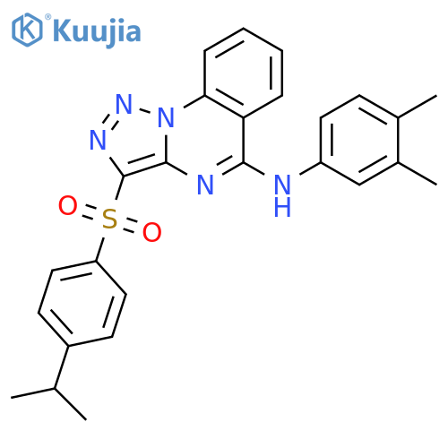 N-(3,4-dimethylphenyl)-3-4-(propan-2-yl)benzenesulfonyl-1,2,3triazolo1,5-aquinazolin-5-amine structure
