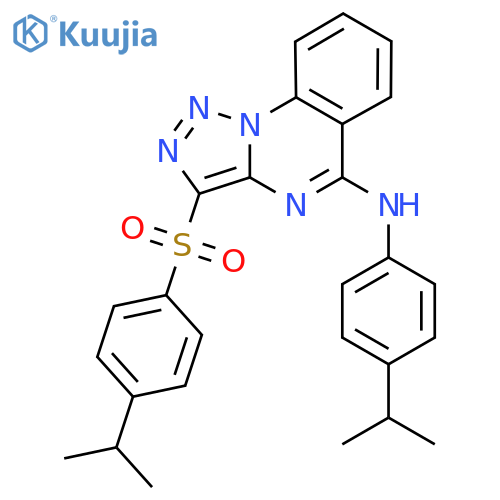 3-4-(propan-2-yl)benzenesulfonyl-N-4-(propan-2-yl)phenyl-1,2,3triazolo1,5-aquinazolin-5-amine structure