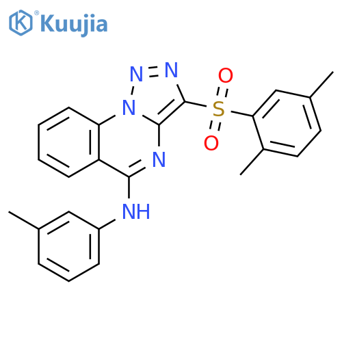3-(2,5-dimethylbenzenesulfonyl)-N-(3-methylphenyl)-1,2,3triazolo1,5-aquinazolin-5-amine structure