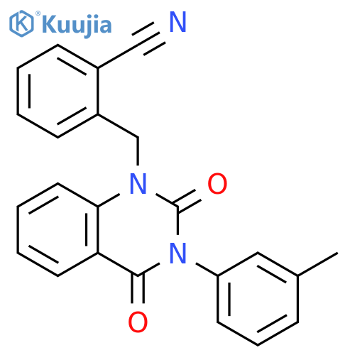 2-[[3-(3-methylphenyl)-2,4-dioxoquinazolin-1-yl]methyl]benzonitrile structure