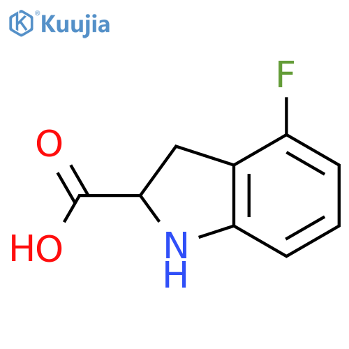 4-fluoro-2,3-dihydro-1H-indole-2-carboxylic acid structure