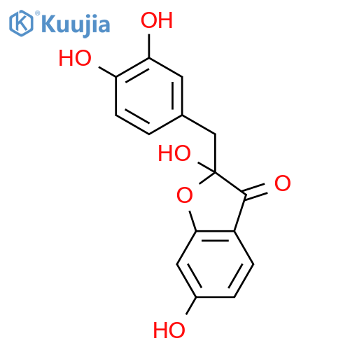 (+)-2-(3,4-Dihydroxybenzyl)-2,6-dihydroxy-3(2H)-benzofuranone structure