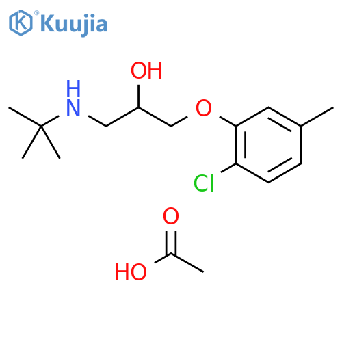 2-Propanol, 1-(2-chloro-5-methylphenoxy)-3-[(1,1-dimethylethyl)amino]-, acetate (1:1) structure