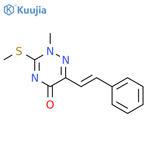 1,2,4-Triazin-5(2H)-one, 2-methyl-3-(methylthio)-6-(2-phenylethenyl)- structure
