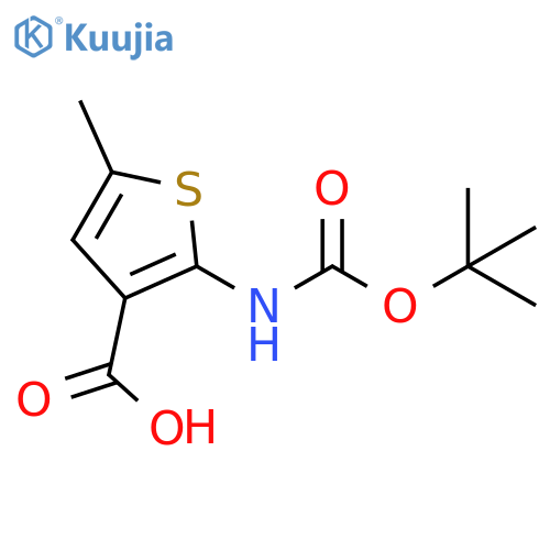 2-{(tert-butoxy)carbonylamino}-5-methylthiophene-3-carboxylic acid structure