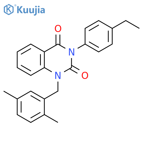 1-(2,5-dimethylphenyl)methyl-3-(4-ethylphenyl)-1,2,3,4-tetrahydroquinazoline-2,4-dione structure