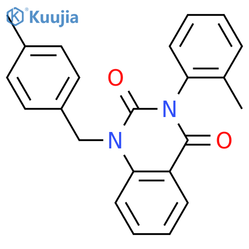 3-(2-methylphenyl)-1-(4-methylphenyl)methyl-1,2,3,4-tetrahydroquinazoline-2,4-dione structure