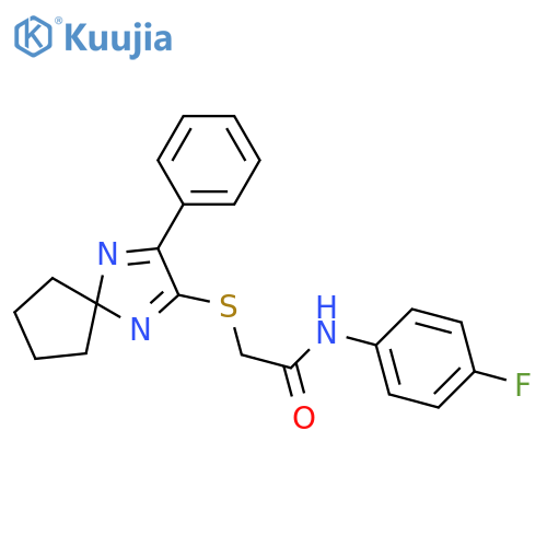 N-(4-fluorophenyl)-2-({3-phenyl-1,4-diazaspiro4.4nona-1,3-dien-2-yl}sulfanyl)acetamide structure