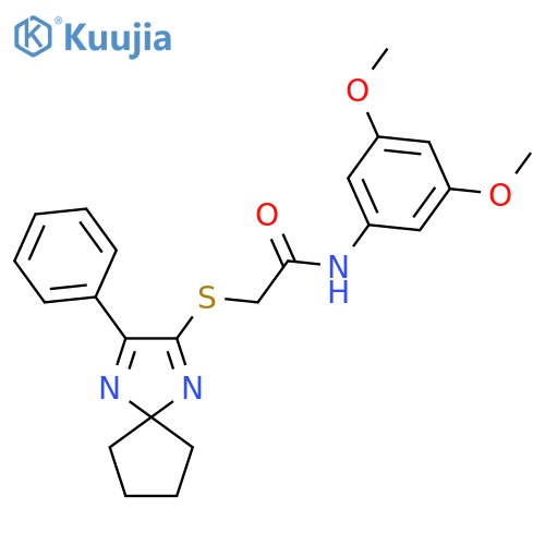 N-(3,5-dimethoxyphenyl)-2-({3-phenyl-1,4-diazaspiro4.4nona-1,3-dien-2-yl}sulfanyl)acetamide structure