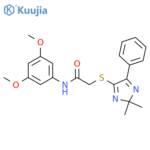 N-(3,5-dimethoxyphenyl)-2-(2,2-dimethyl-5-phenyl-2H-imidazol-4-yl)sulfanylacetamide structure