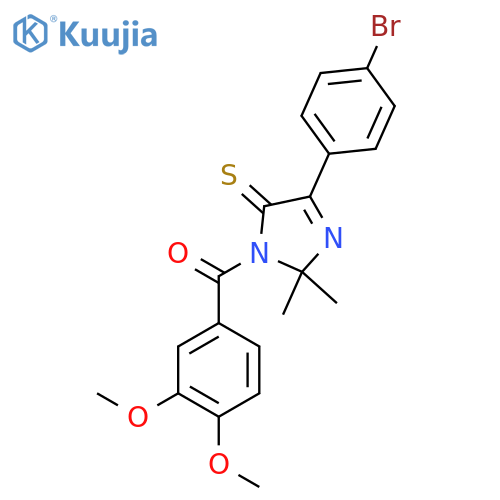 4-(4-bromophenyl)-1-(3,4-dimethoxybenzoyl)-2,2-dimethyl-2,5-dihydro-1H-imidazole-5-thione structure