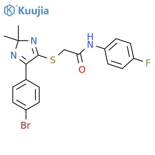 2-{5-(4-bromophenyl)-2,2-dimethyl-2H-imidazol-4-ylsulfanyl}-N-(4-fluorophenyl)acetamide structure