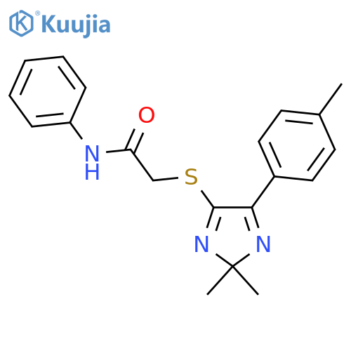 2-{2,2-dimethyl-5-(4-methylphenyl)-2H-imidazol-4-ylsulfanyl}-N-phenylacetamide structure