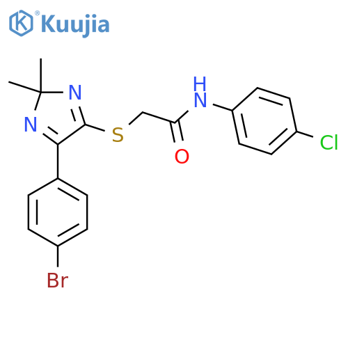 2-{5-(4-bromophenyl)-2,2-dimethyl-2H-imidazol-4-ylsulfanyl}-N-(4-chlorophenyl)acetamide structure