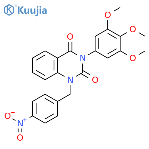 1-(4-nitrophenyl)methyl-3-(3,4,5-trimethoxyphenyl)-1,2,3,4-tetrahydroquinazoline-2,4-dione structure