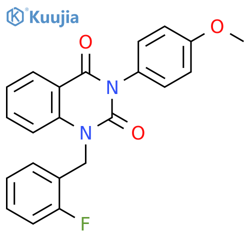 1-(2-fluorophenyl)methyl-3-(4-methoxyphenyl)-1,2,3,4-tetrahydroquinazoline-2,4-dione structure