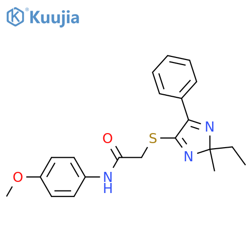 2-(2-ethyl-2-methyl-5-phenyl-2H-imidazol-4-yl)sulfanyl-N-(4-methoxyphenyl)acetamide structure