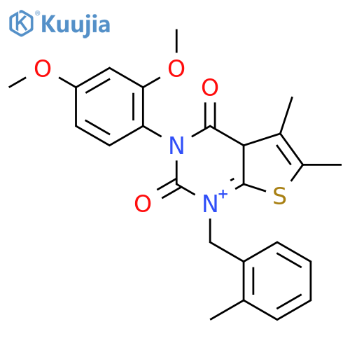 3-(2,4-dimethoxyphenyl)-5,6-dimethyl-1-(2-methylphenyl)methyl-1H,2H,3H,4H-thieno2,3-dpyrimidine-2,4-dione structure