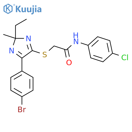 2-{5-(4-bromophenyl)-2-ethyl-2-methyl-2H-imidazol-4-ylsulfanyl}-N-(4-chlorophenyl)acetamide structure