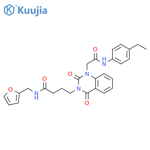 4-(1-{(4-ethylphenyl)carbamoylmethyl}-2,4-dioxo-1,2,3,4-tetrahydroquinazolin-3-yl)-N-(furan-2-yl)methylbutanamide structure