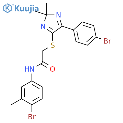 N-(4-bromo-3-methylphenyl)-2-{5-(4-bromophenyl)-2,2-dimethyl-2H-imidazol-4-ylsulfanyl}acetamide structure