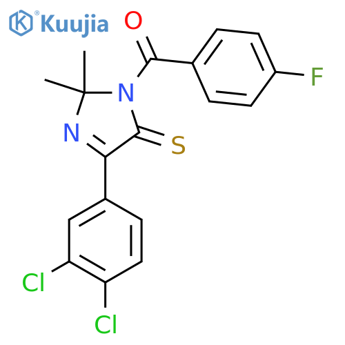 4-(3,4-dichlorophenyl)-1-(4-fluorobenzoyl)-2,2-dimethyl-2,5-dihydro-1H-imidazole-5-thione structure