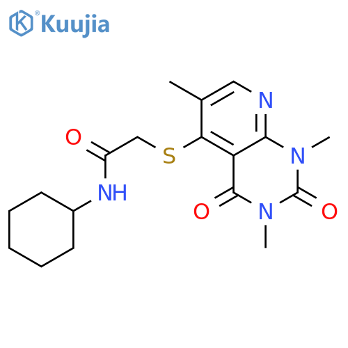 N-cyclohexyl-2-({1,3,6-trimethyl-2,4-dioxo-1H,2H,3H,4H-pyrido2,3-dpyrimidin-5-yl}sulfanyl)acetamide structure