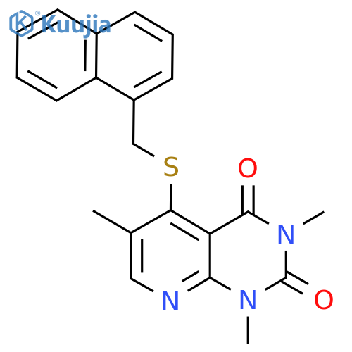 1,3,6-trimethyl-5-{(naphthalen-1-yl)methylsulfanyl}-1H,2H,3H,4H-pyrido2,3-dpyrimidine-2,4-dione structure