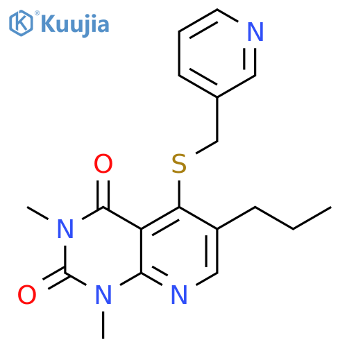 1,3-dimethyl-6-propyl-5-{(pyridin-3-yl)methylsulfanyl}-1H,2H,3H,4H-pyrido2,3-dpyrimidine-2,4-dione structure