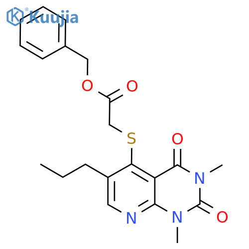 benzyl 2-({1,3-dimethyl-2,4-dioxo-6-propyl-1H,2H,3H,4H-pyrido2,3-dpyrimidin-5-yl}sulfanyl)acetate structure