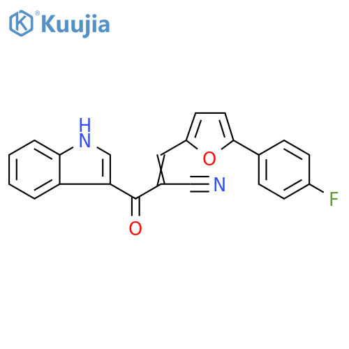 (2E)-3-5-(4-fluorophenyl)furan-2-yl-2-(E)-1H-indole-3-carbonylprop-2-enenitrile structure